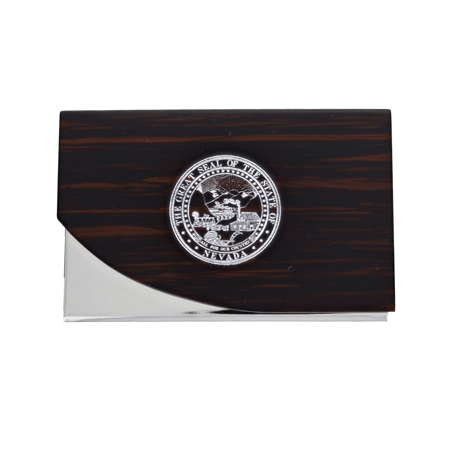 State Seal Business Card Holder in Wood