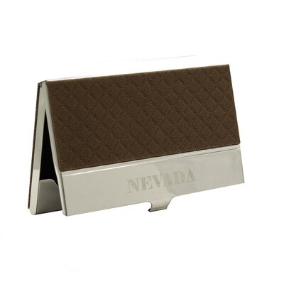 Nevada Business Card Holder in Brown Leather