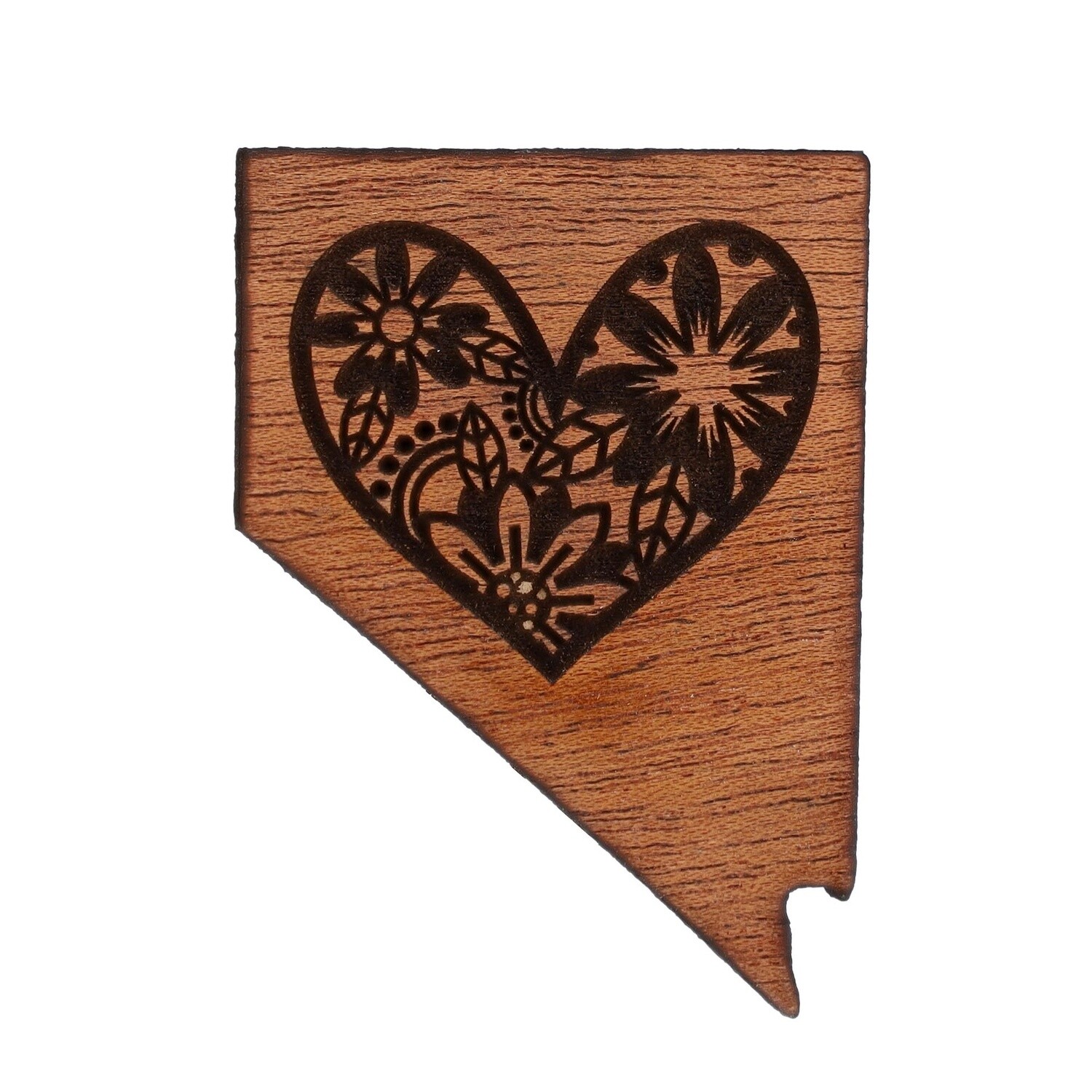 Nevada Magnet w/ Flower Heart