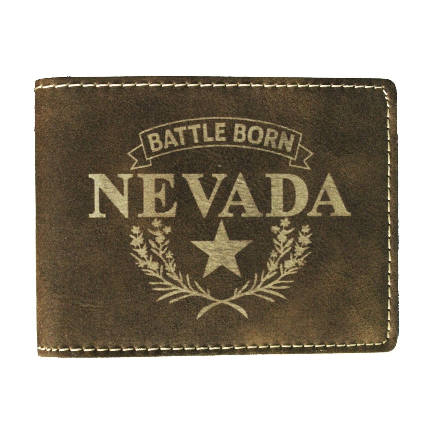 Bi-Fold Wallet with Rustic and Gold Battle Born