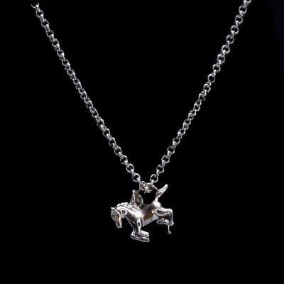 Cowboy Way Silver Horse Necklace