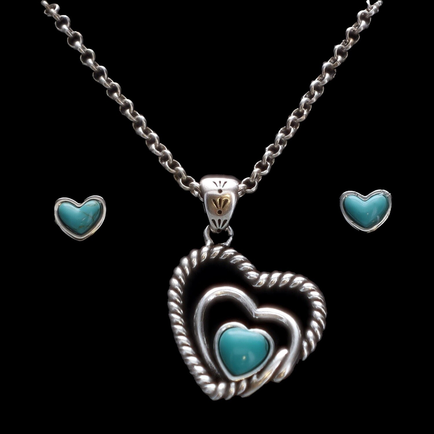 Turquoise Heart Jewelry Set