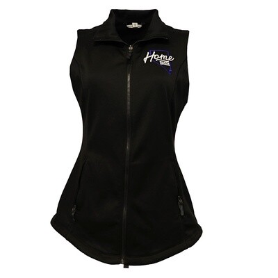 Ladies Smooth Vest in Black with Home Means Nevada logo