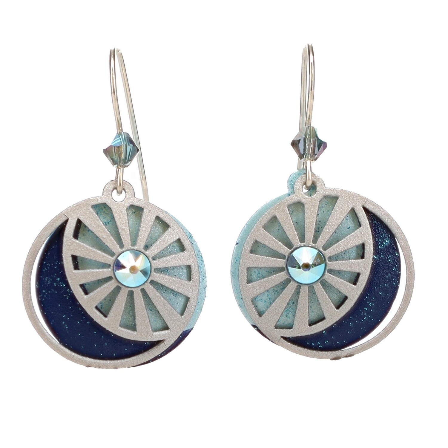 Blue Sun &amp; Moon Earrings