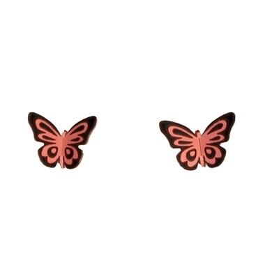 Coral Butterfly - Post Earrings