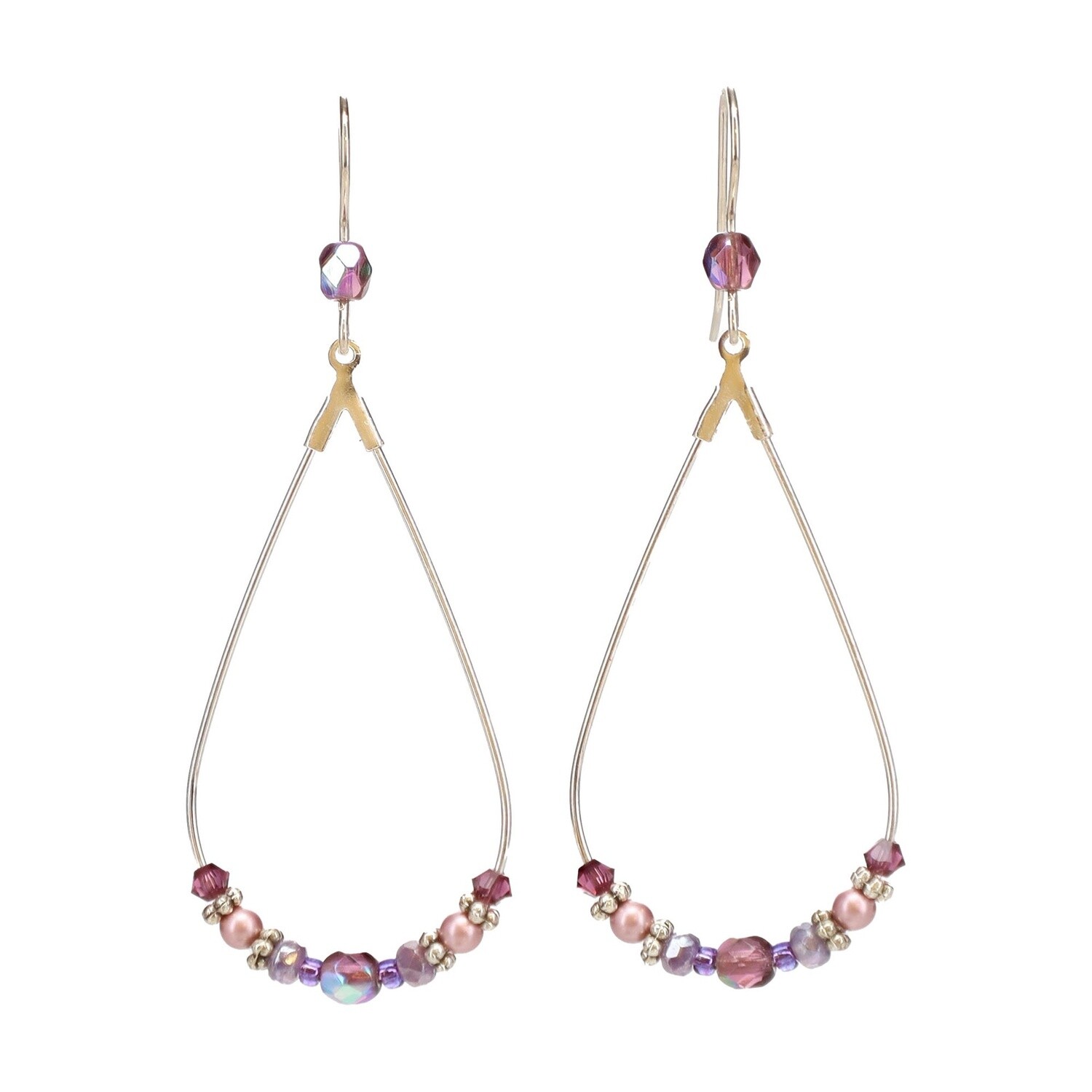 Teardrop Earring with Purple Beads