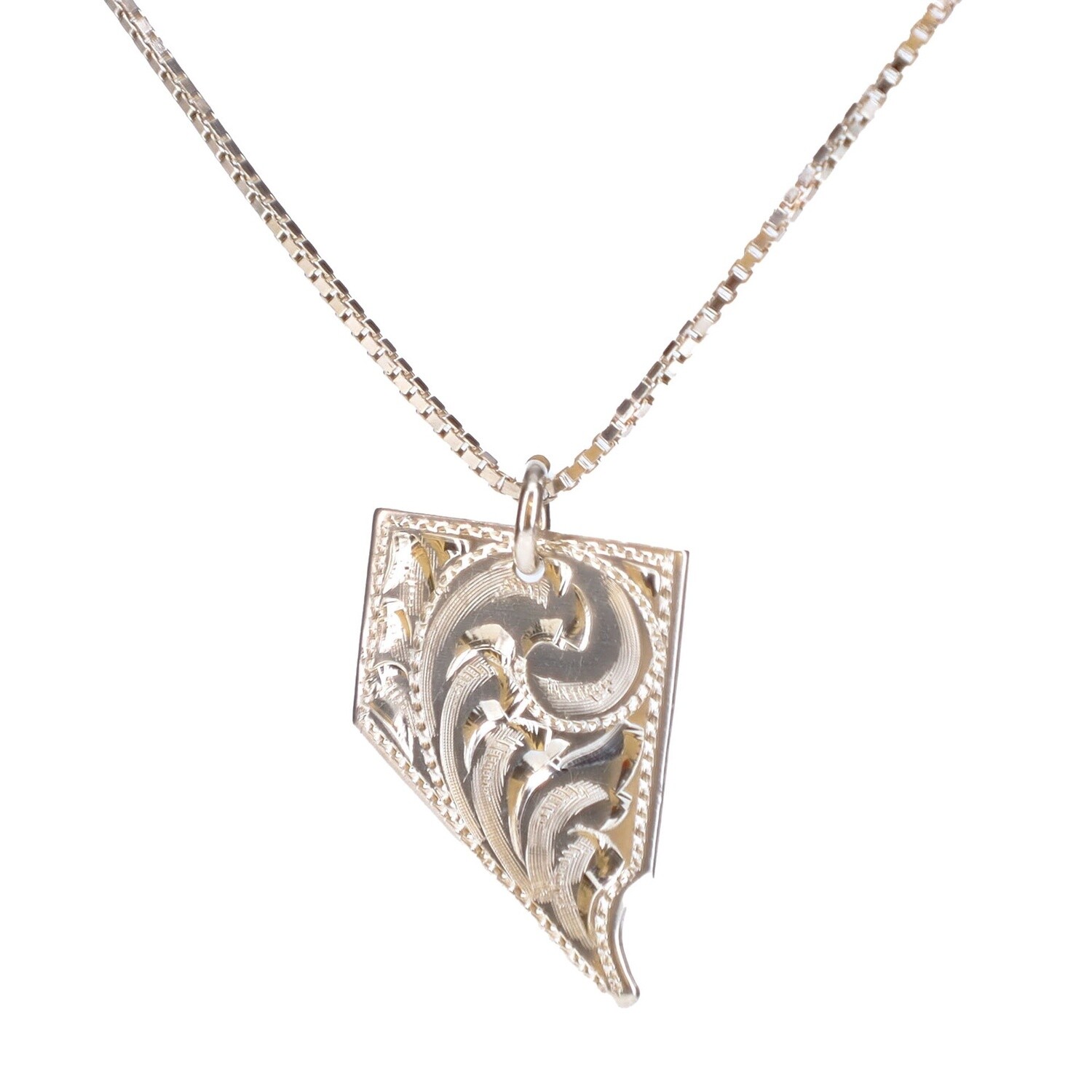 Tooled Silver Nevada on 18&quot; chain