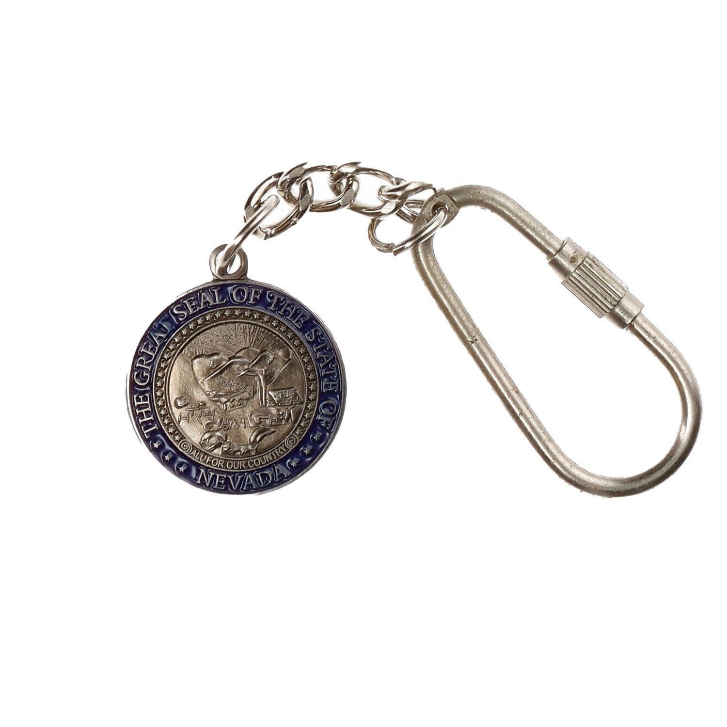 Nevada Seal Small Keychain, Steel w/ Blue Trim