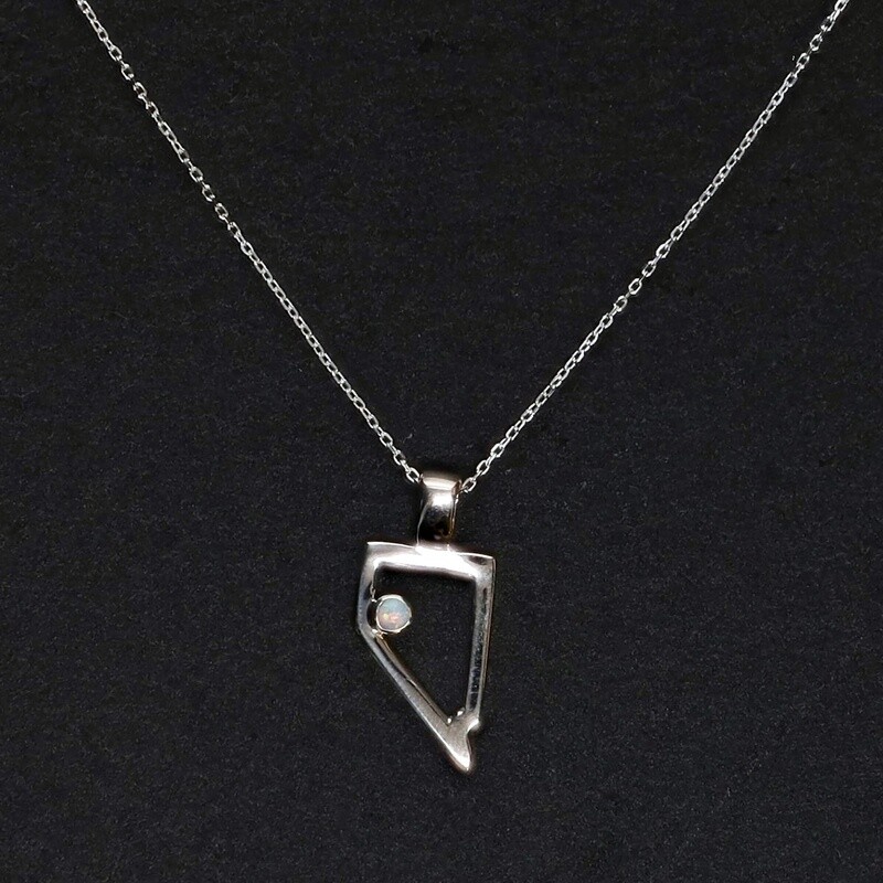 Nevada Outline Necklace with Opal Stone