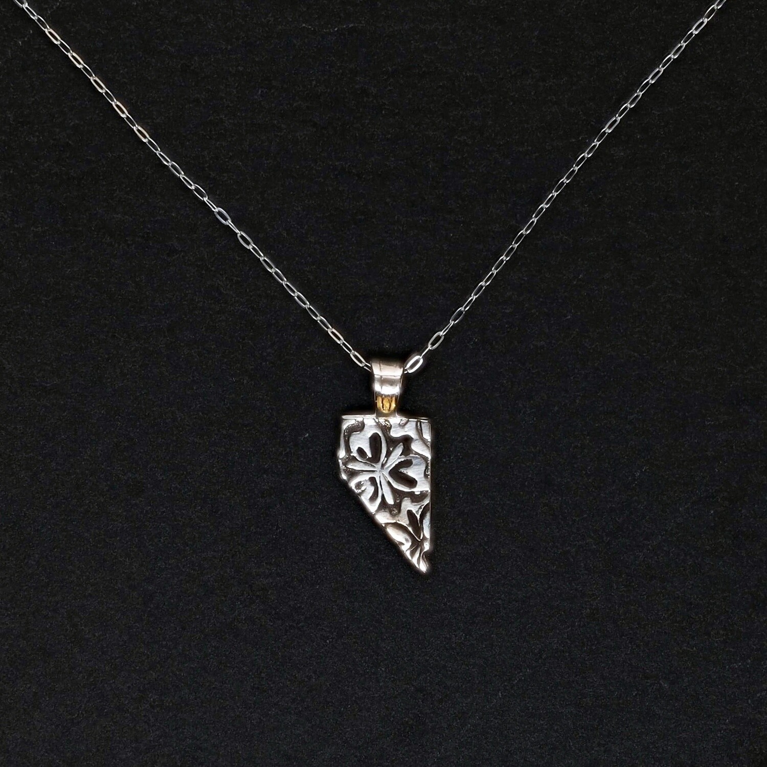 Nevada Floral Print Silver Necklace