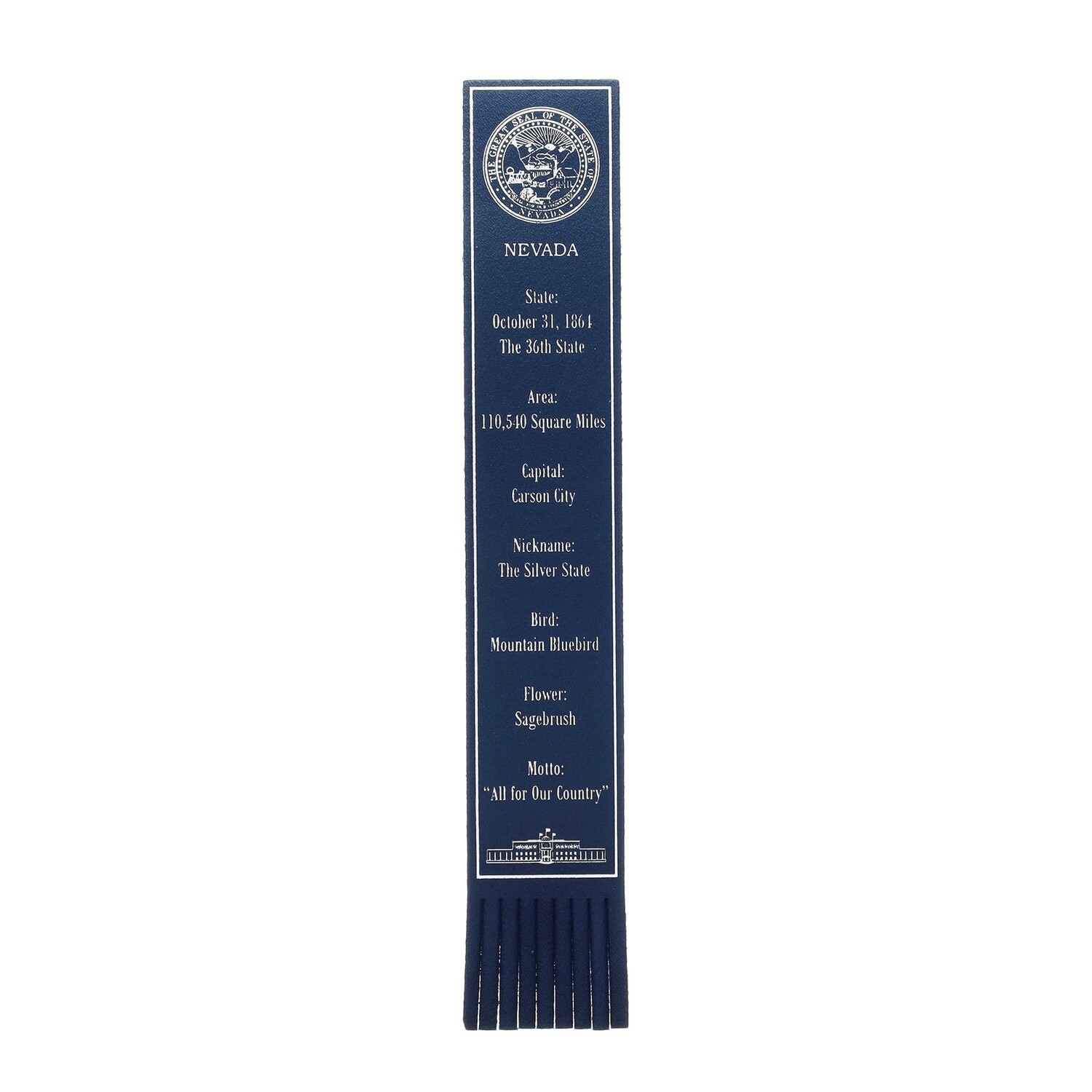 Leather Bookmark  Blue- Nevada Facts