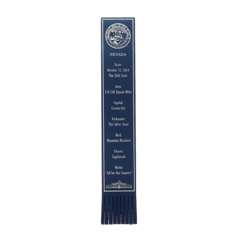 Leather Bookmark  Blue- Nevada Facts