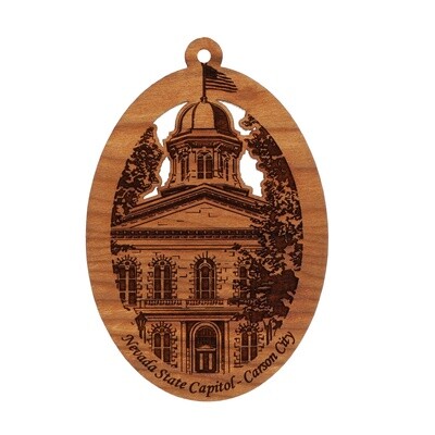 NV Capitol Building Wood Ornament