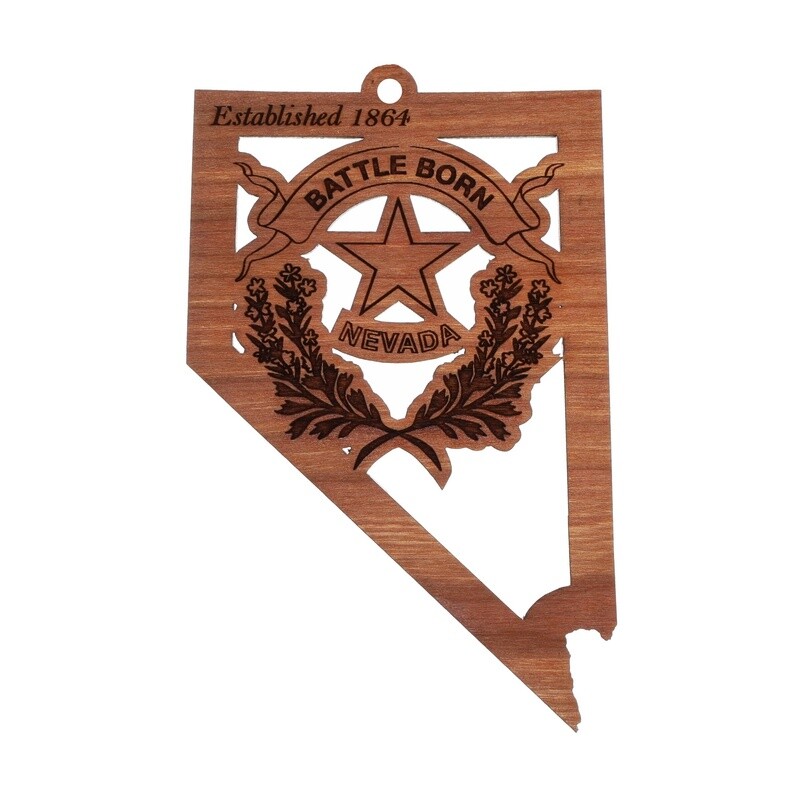 NV Battle Born Wood Ornament
