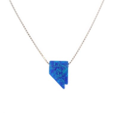 Nevada Shaped Blue Fire Opal Necklace