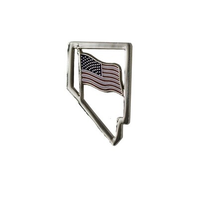 US Flag within NV Outline Lapel Pin