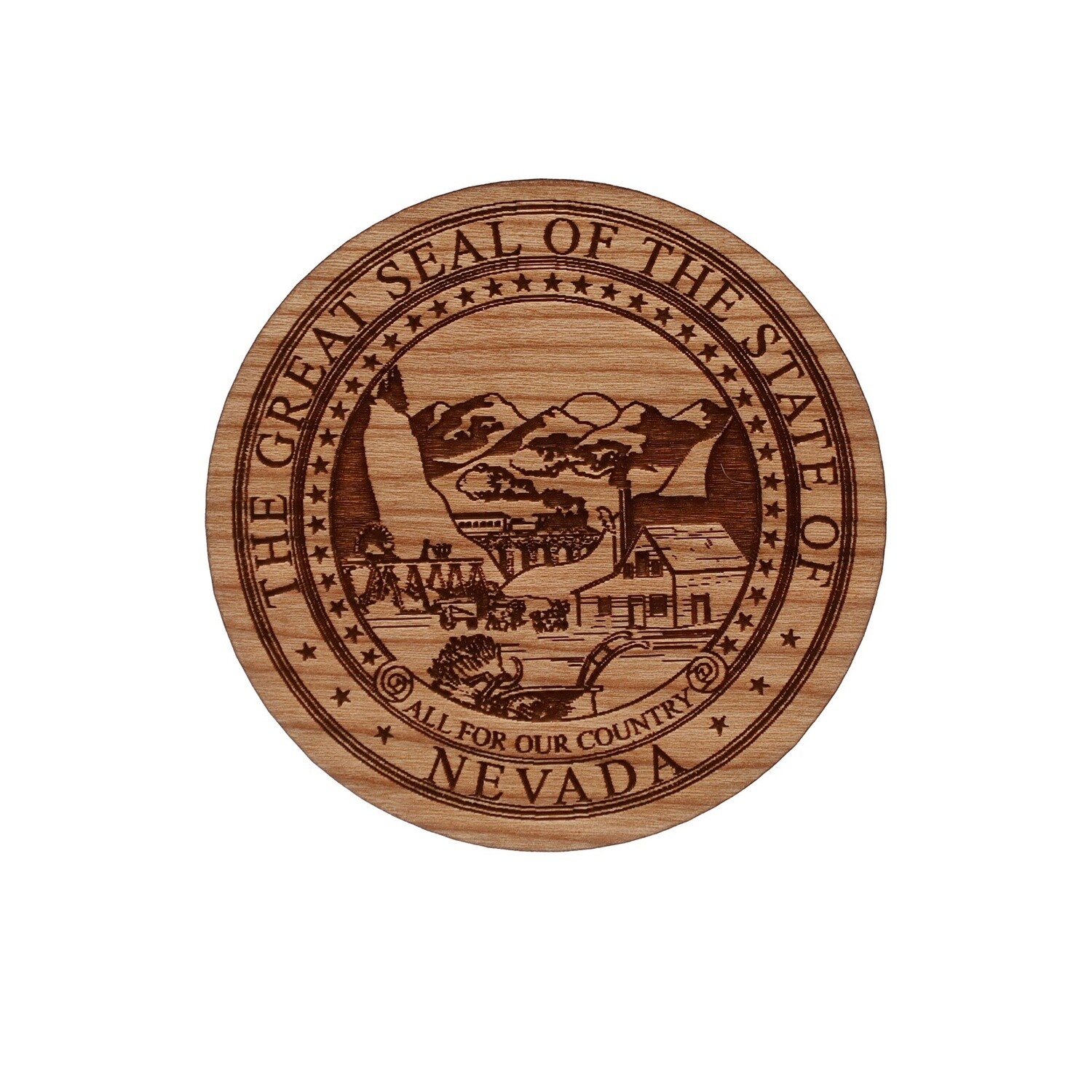 Wooden State Seal Magnet