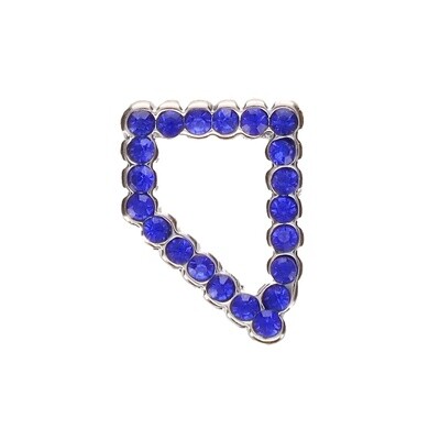 Small Crystal Lapel Pin, Blue