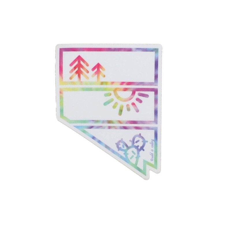 Pine Sun Cactus Tie-Dye Sticker