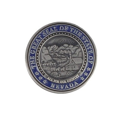 Nevada Seal Lapel Pin, Silver &amp; Blue