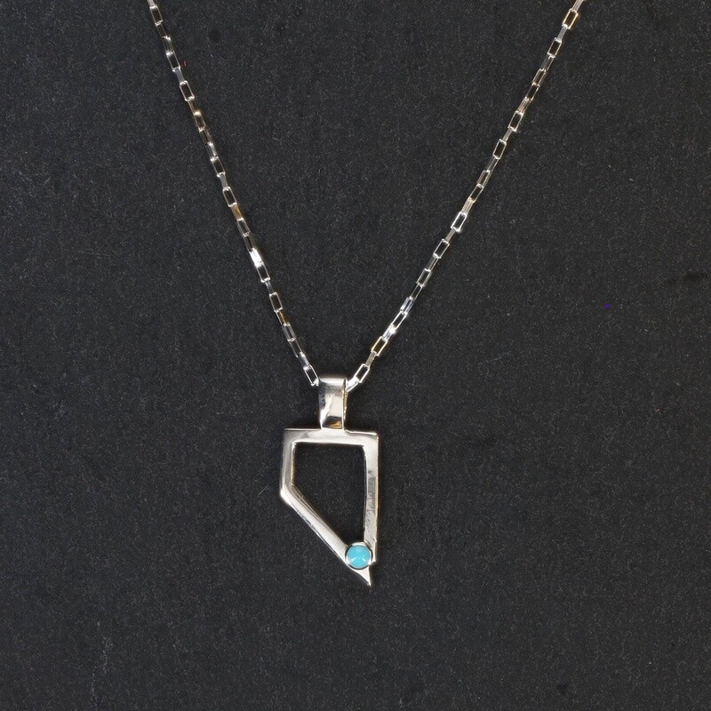 Nevada Outline Necklace w/ Turquoise Stone