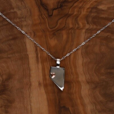 Silver Nevada Pendant w/ Copper Heart (3 Options)
