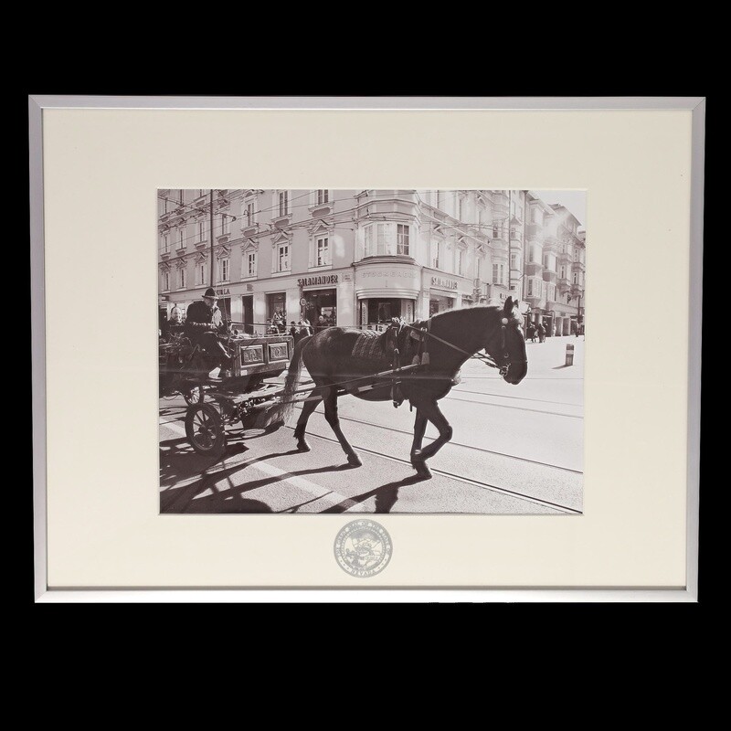 Horizontal Silver Frame with Etched State Seal