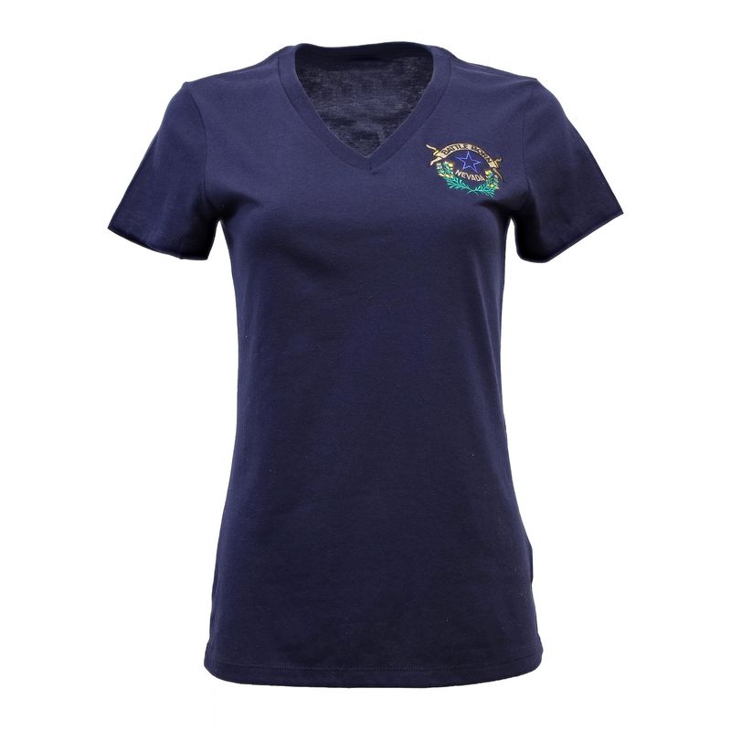 Battle Born V-Neck Tee in Night Sky Navy