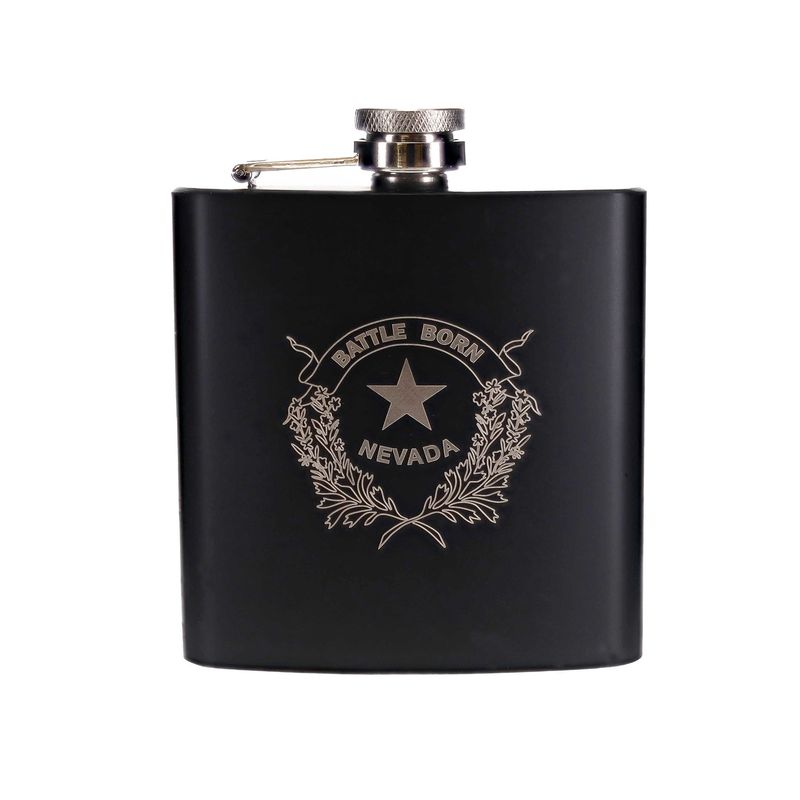 Battle Born 6 oz. Stainless Steel Flask, Black