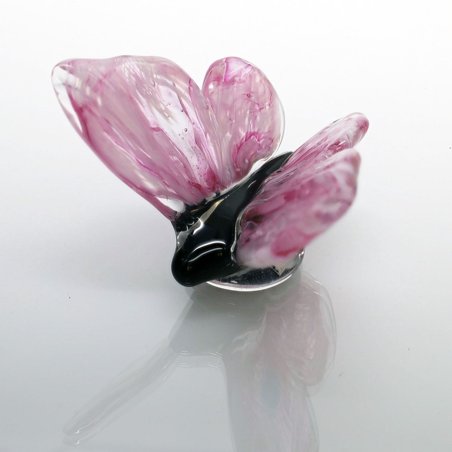 Pink Glow Glass Butterfly