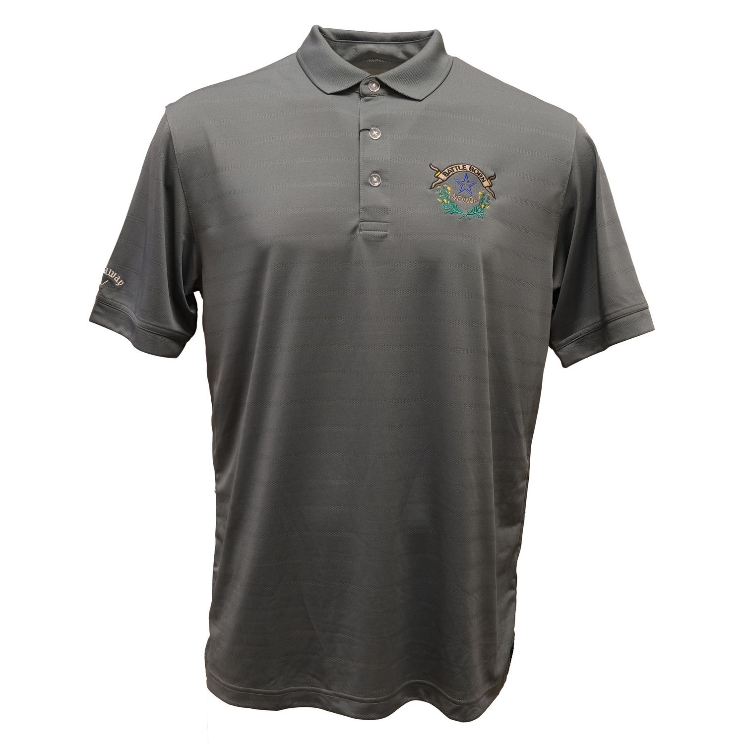 Battle Born Golf Shirt in Grey, Size: Small