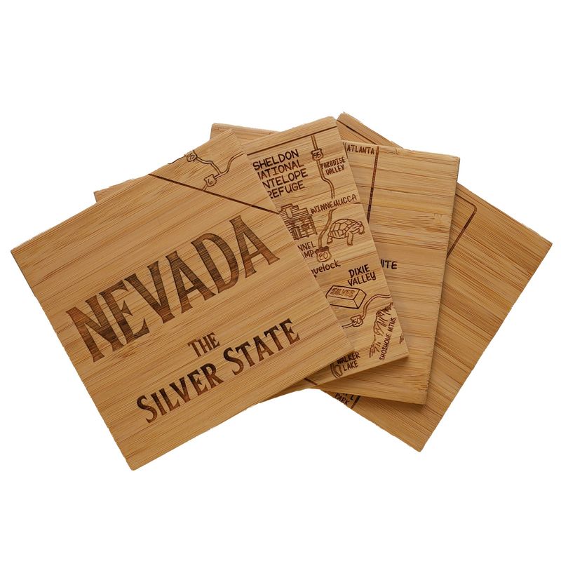 Nevada Bamboo Puzzle Coasters - Set of 4