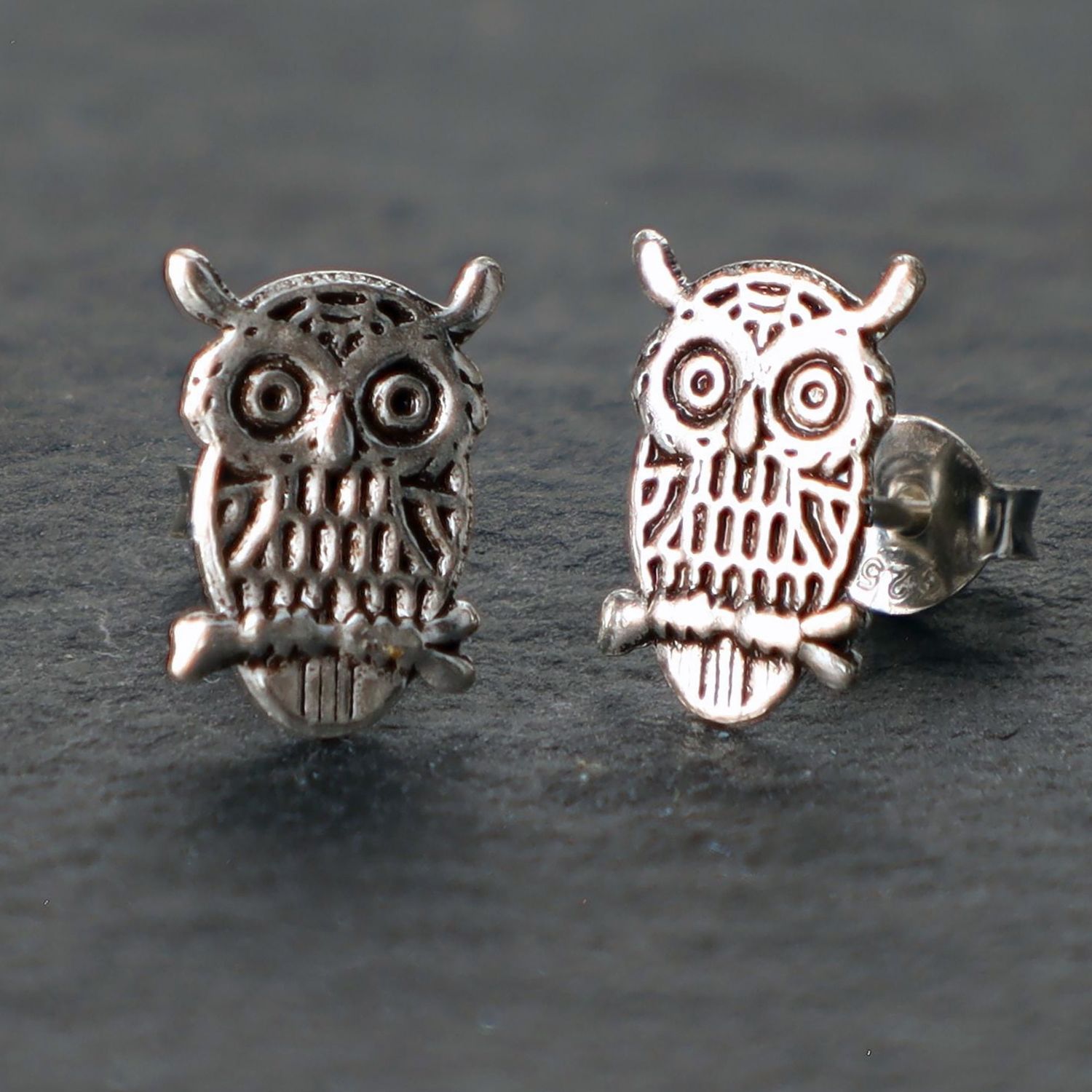 Silver Owl Earring