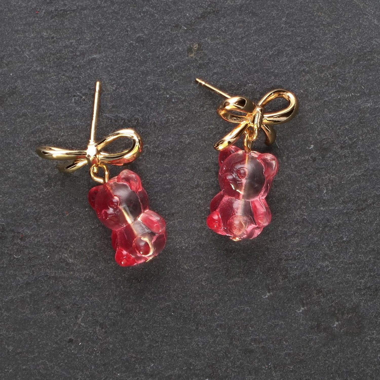 Pink Teddy Bear Earrings