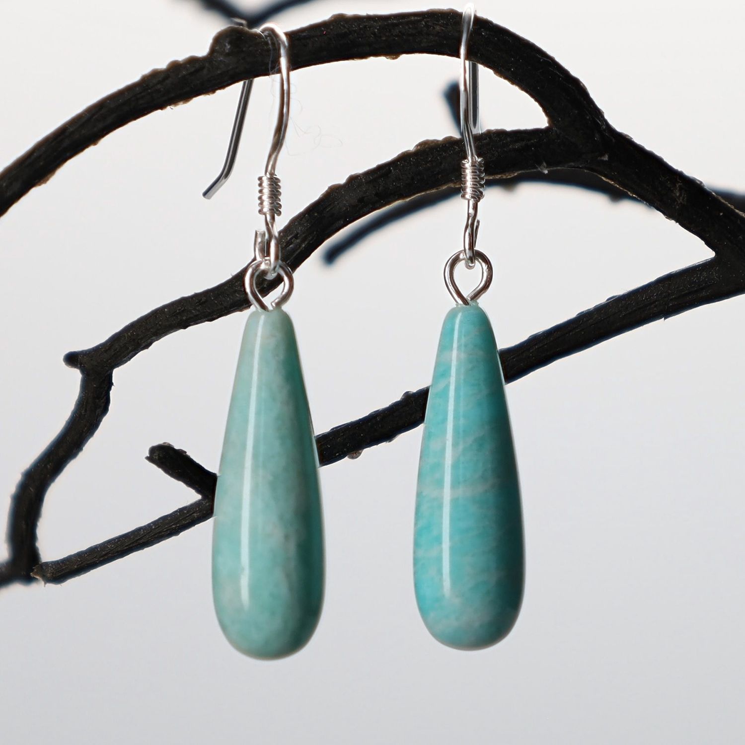 Amazonite Teardrop Earrings