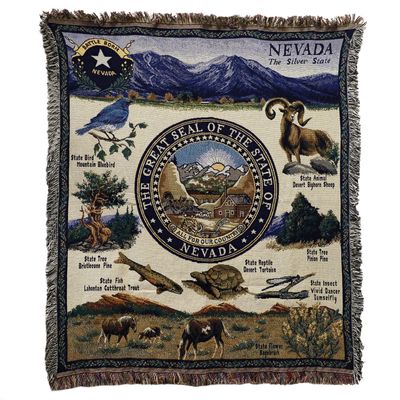 Nevada Tapestry Throw with Nevada State Seal