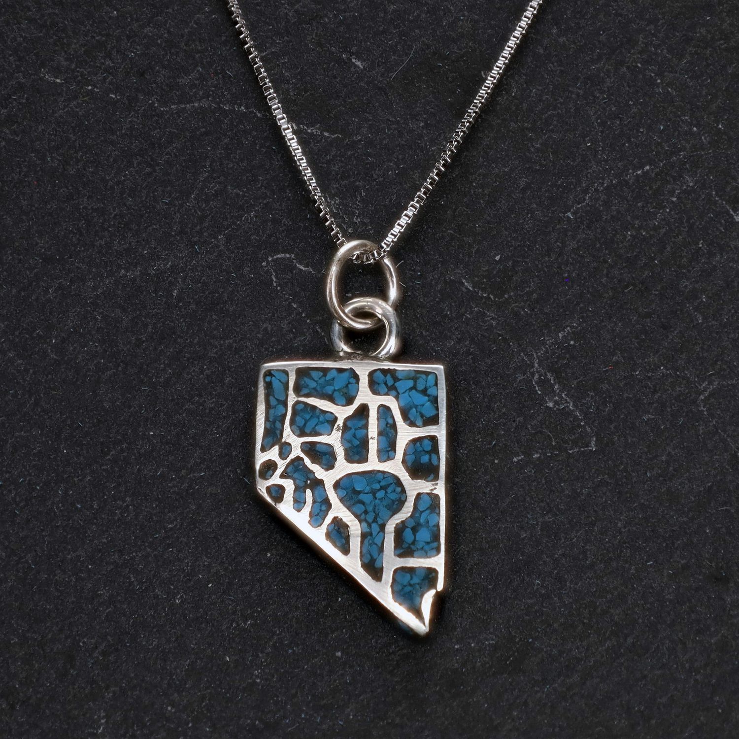 NV 17 Counties Pendant w/ 18&quot; Silver Box Chain