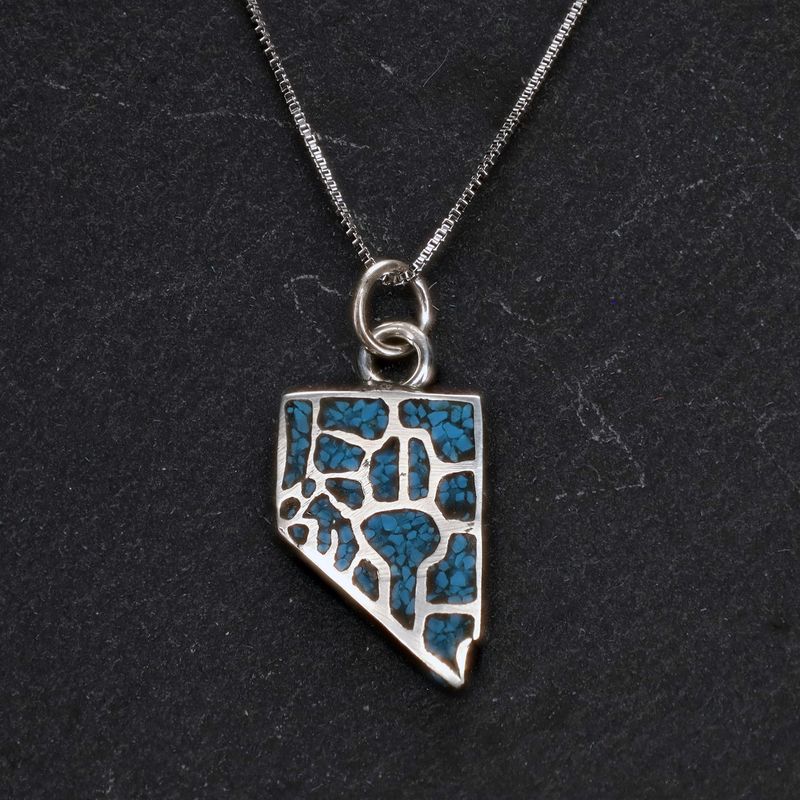 NV 17 Counties Pendant w/ 18&quot; Silver Box Chain