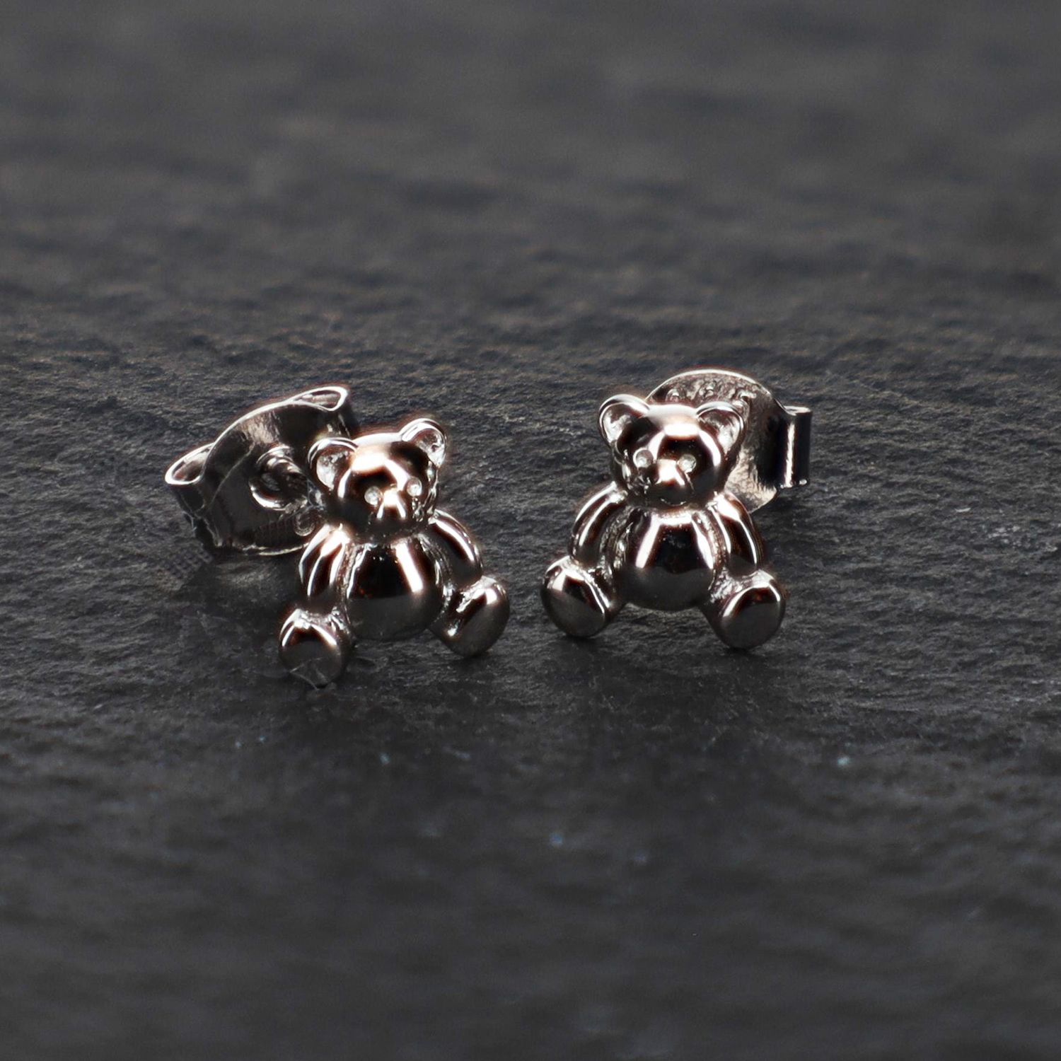 Sterling Silver Bear Post Earrings