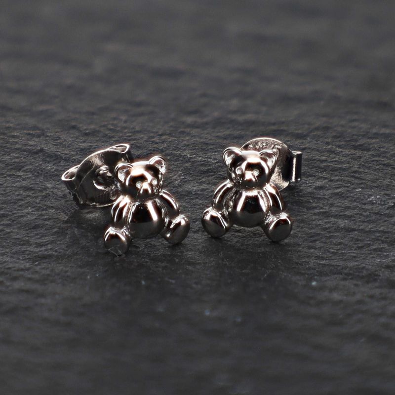 Sterling Silver Bear Post Earrings