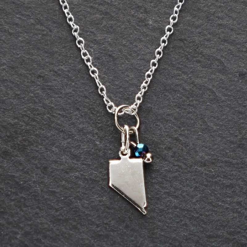 Silver &amp; Blue Nevada Charm Necklace