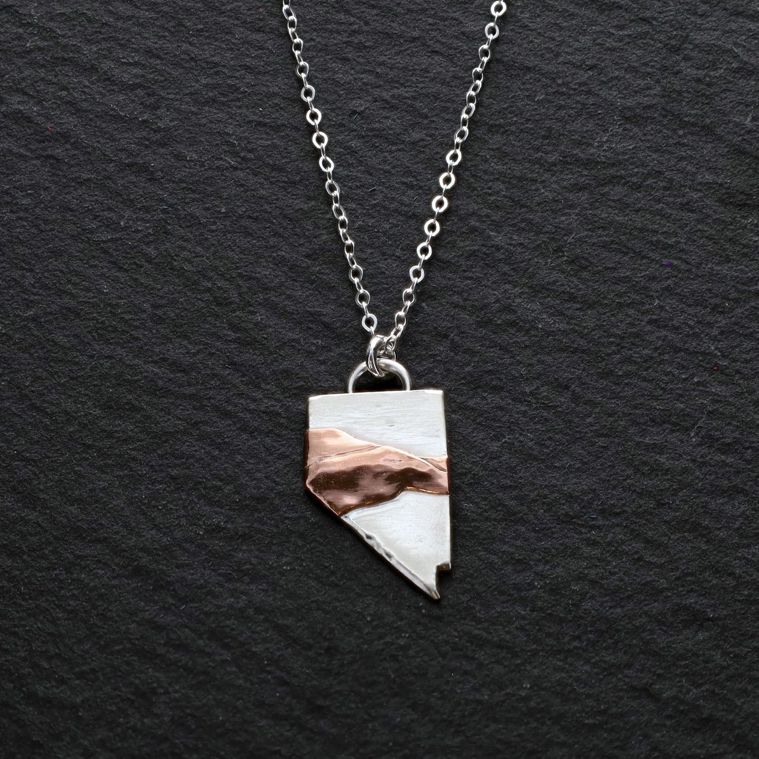 Silver Nevada Copper Mountain Necklace