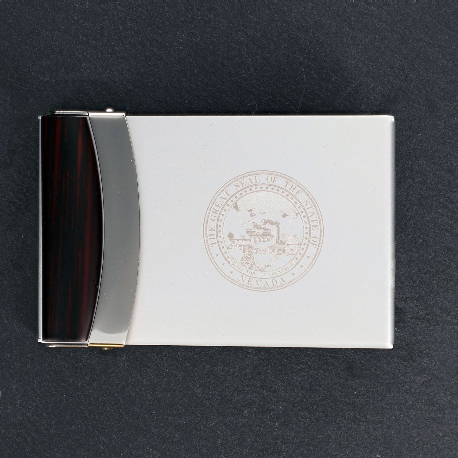 Nevada Seal Card Case with Acrylic Wood Accent
