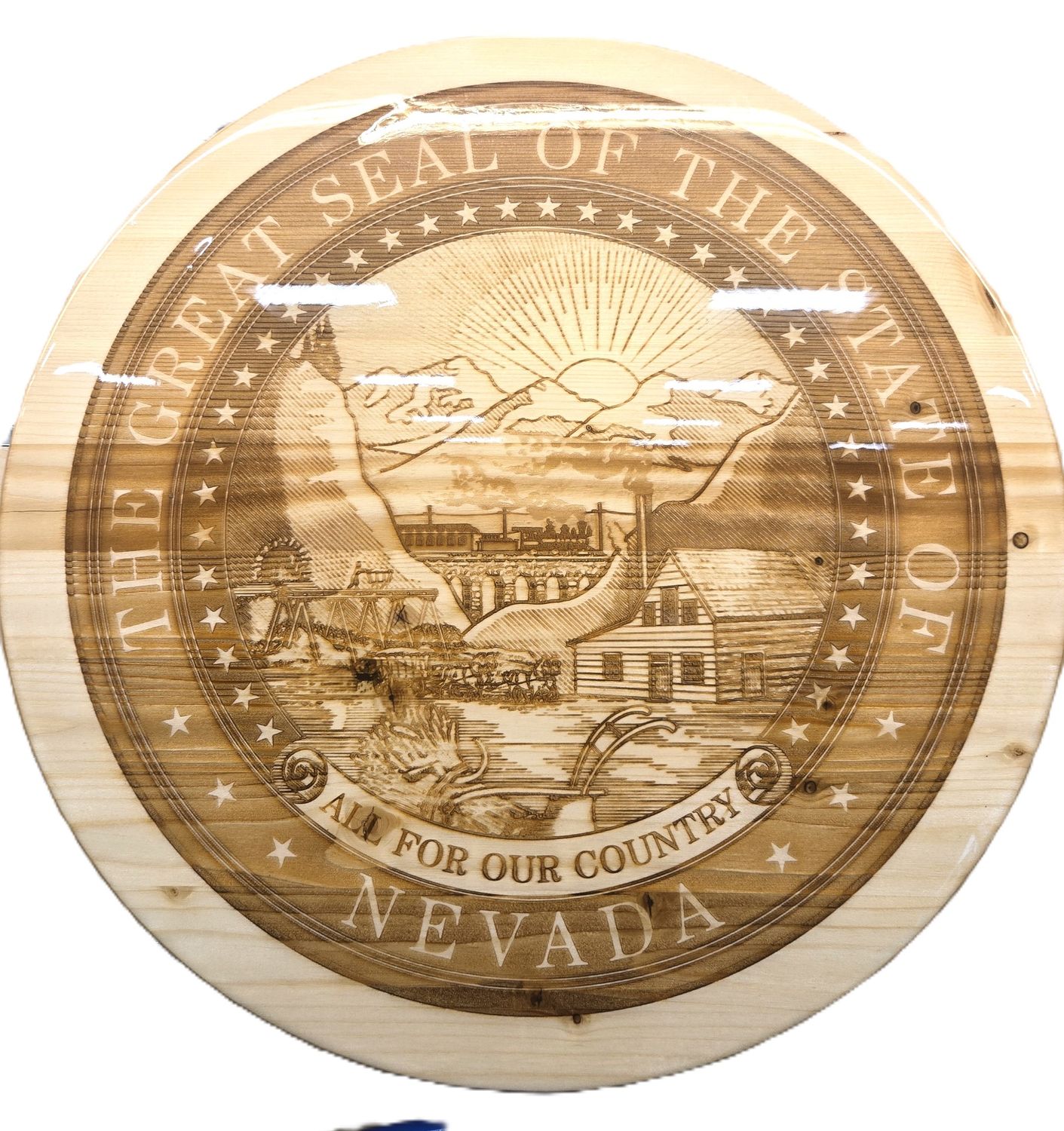Wooden Nevada State Seal