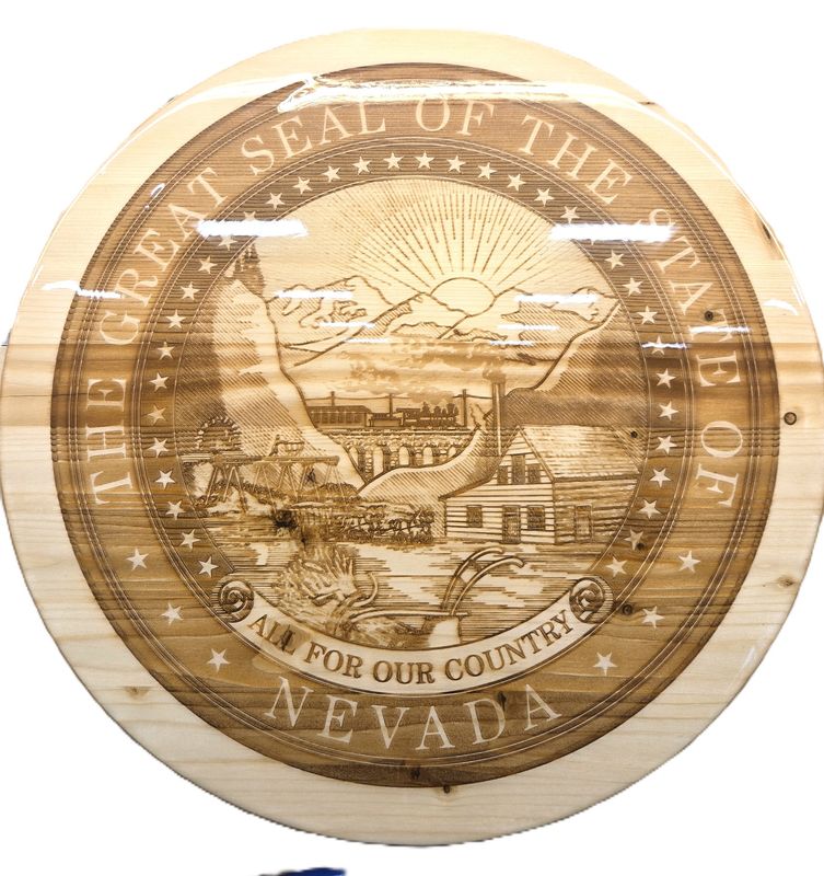Wooden Nevada State Seal