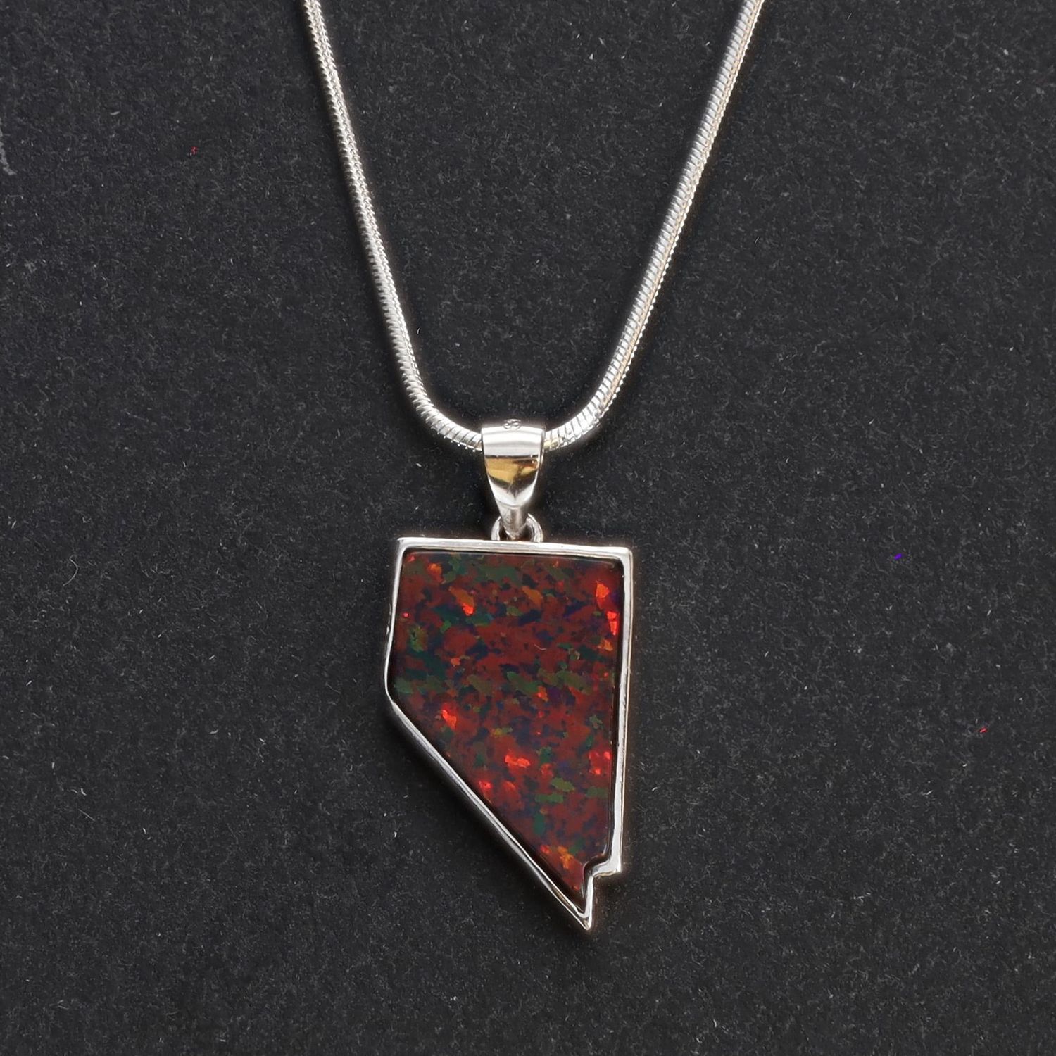 Black Fire Opal Nevada Pendant