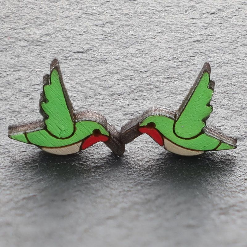 Hummingbird Wood Earrings