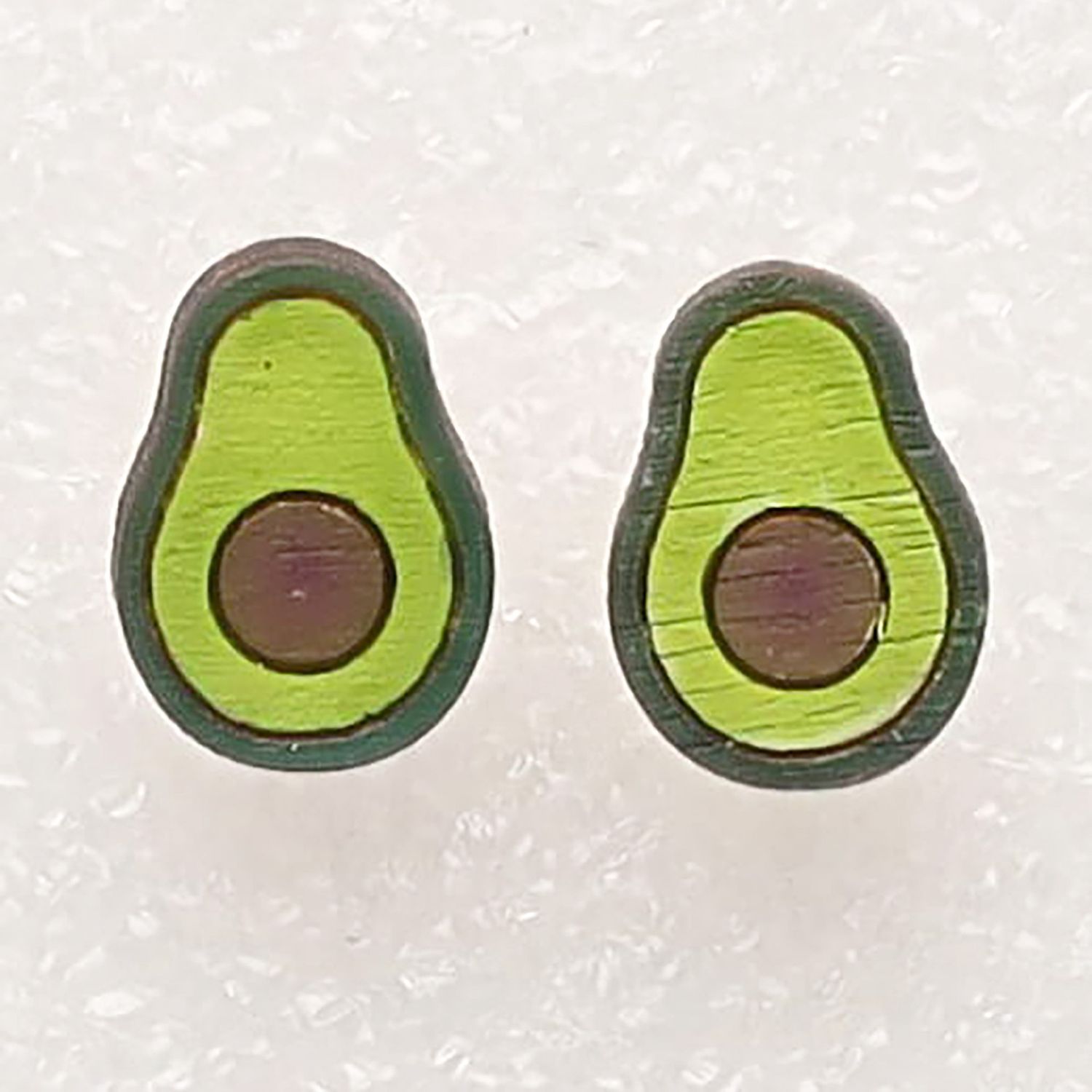 Avocado Wood Stud Earrings