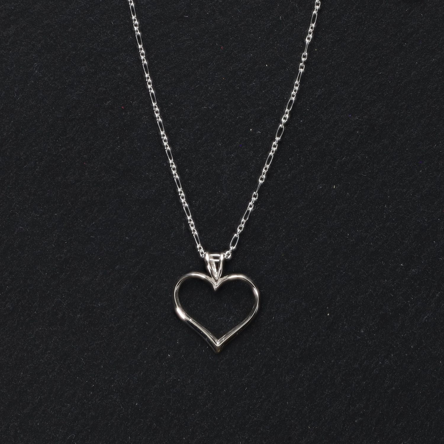 Open Silver Heart Necklace