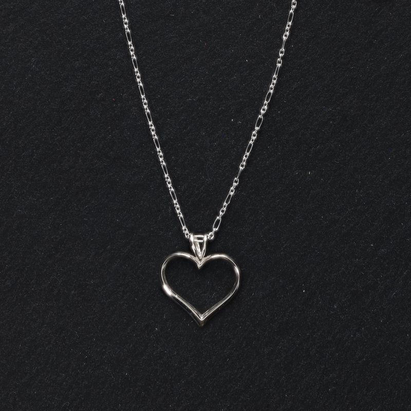 Open Silver Heart Necklace